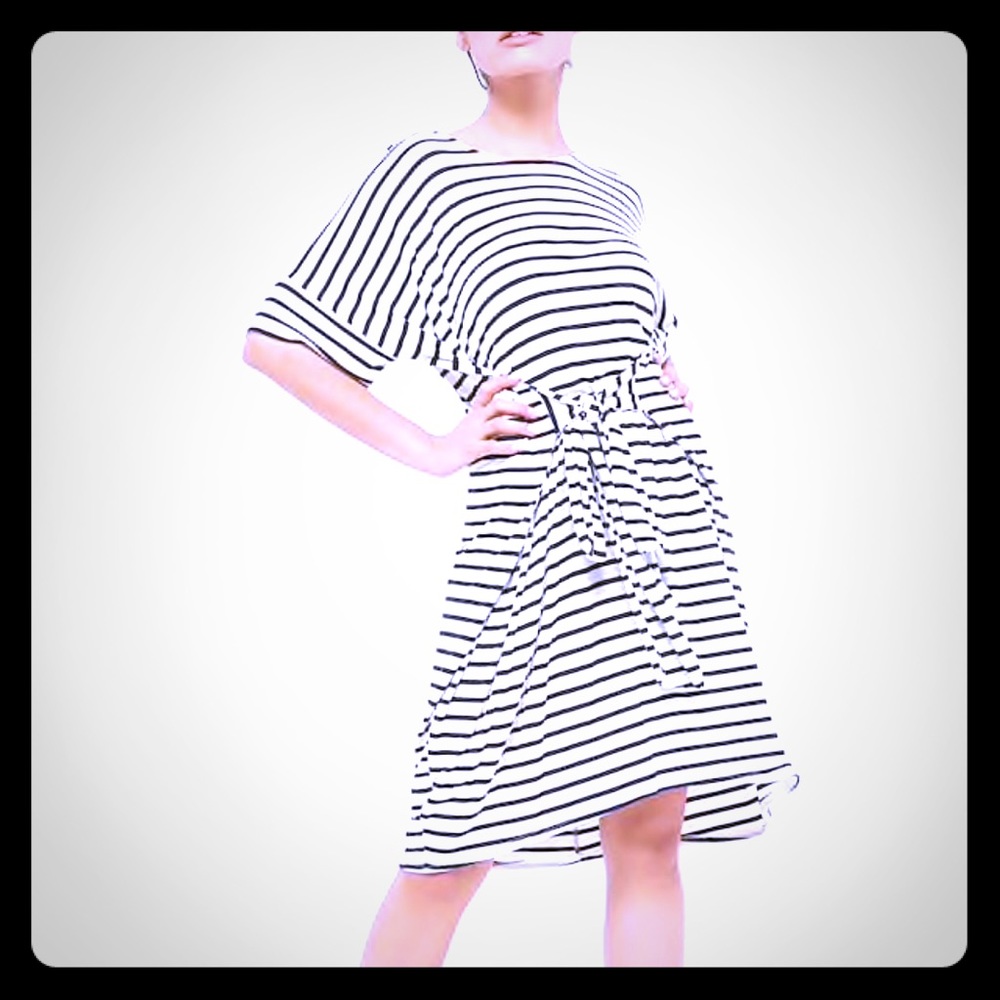 Brand New Striped Tie- Front Dress